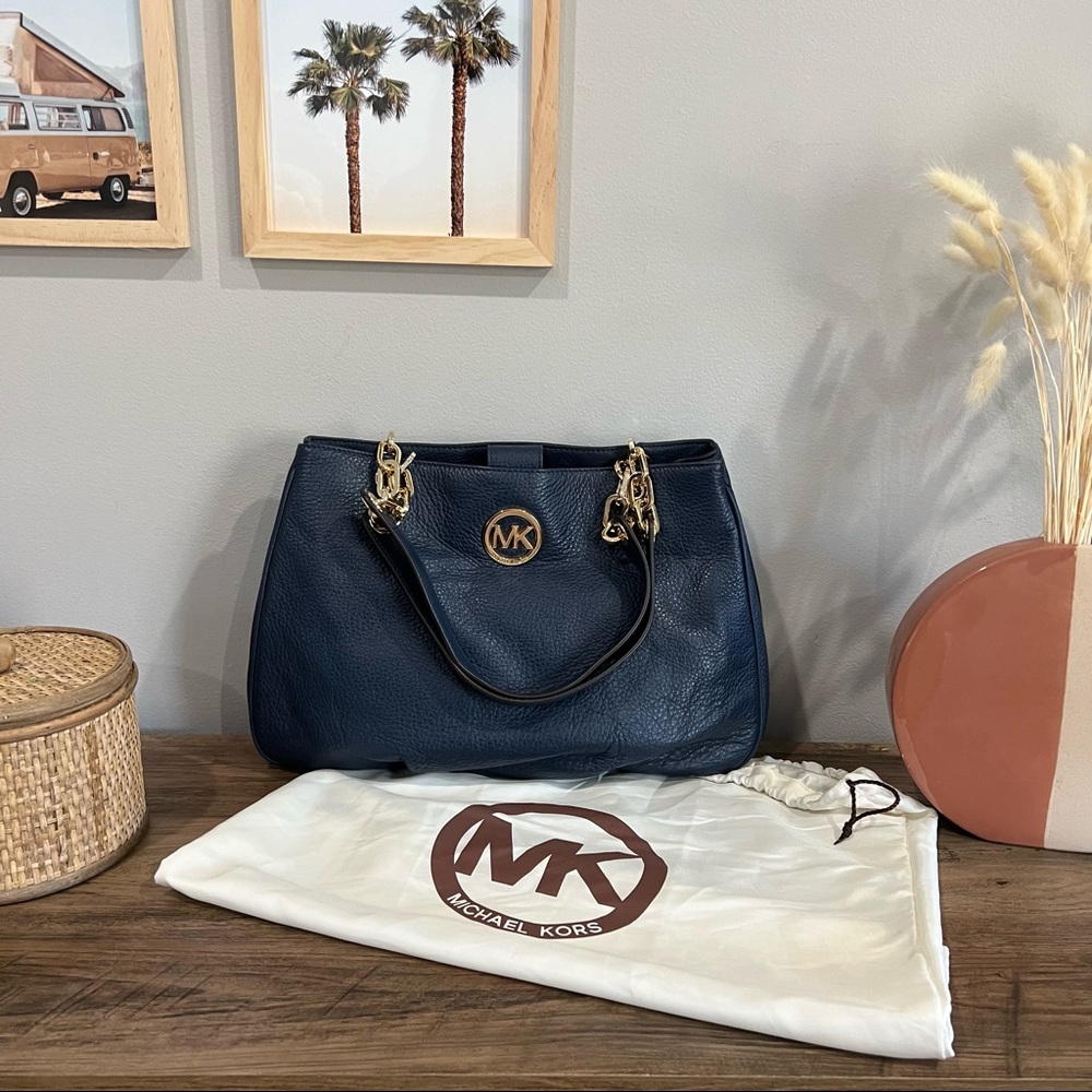Michael Kors Navy Large Shoulder Purse